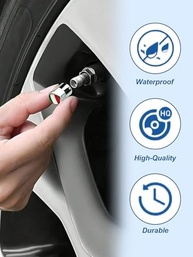 Tampas de Válvula de Pneu Premium: Alumínio Anodizado Azul para Carros, Motos e Caminhões (Kit 4 Peças) - imagem 5