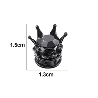 4 Tampas de Válvula de Pneu em Forma de Coroa Preta - Universal para Carros, Caminhões e SUVs - imagem 3