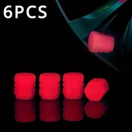 Kit 6 Tampas Válvula Pneu Mini Fluorescente - Motos e Carros (Azul) - imagem 5