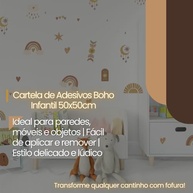Cartela de Adesivos Boho Infantil para Decoração de Quarto – Designs Coloridos e Criativos para Estímulo e Diversão - imagem 4
