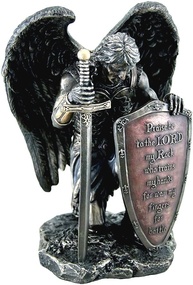 São Miguel Arcanjo Guerreiro Celestial - Imagem Sagrada com Salmo 91 - Decoração Espiritual para Casa - imagem 1