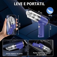 Aspirador de Pó Portátil 2 em 1: Limpeza Profunda para PC, Carro e Casa com 12000 PA de Potência - imagem 3