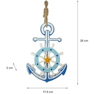 Âncora Decorativa Náutica para Casa de Praia - Estilo Marítimo com Timão e Estrela-do-Mar - imagem 4