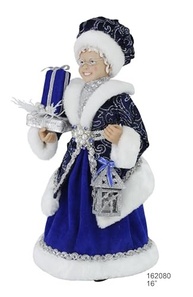 Mrs. Papai Noel Azul Brilhante - Estátua de Natal Elegante 40,6 cm - Decoração Refinada para Sua Casa - imagem 5