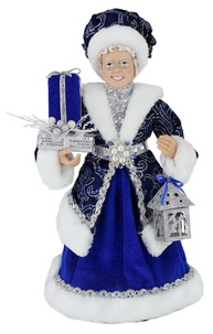 Mrs. Papai Noel Azul Brilhante - Estátua de Natal Elegante 40,6 cm - Decoração Refinada para Sua Casa - imagem 1