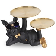 Estátua de Mordomo Bulldog Francês com Bandeja – Decoração Elegante e Divertida para Casa - imagem 1