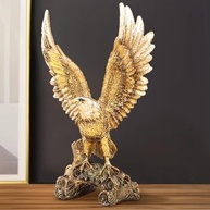 Estátua de Águia Dourada em Resina - 10x7x23,5 cm - Decoração Elegante para Casa e Escritório - imagem 2