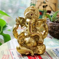 Estátua de Ganesha Dourada - Decoração Espiritual para Casa e Mandir - imagem 5