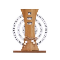 Calendário Perpétuo de Madeira Giratório - Decoração Elegante para Mesa de Casa e Escritório - imagem 1