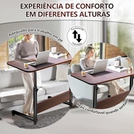 Mesa Notebook Portátil Ajustável com Rodas - Design Moderno para Casa e Escritório - imagem 4