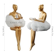 Estátua Feminina Dourada Moderna em Resina | Decoração Elegante para Casa e Escritório - imagem 3