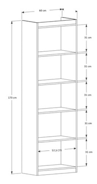Estante Livreiro 5 Nichos Preto - Organizador Moderno para Casa e Escritório | Design Versátil e Espaçoso - imagem 3
