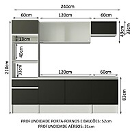 Cozinha Completa Madesa Topazio Branco/Preto – Elegância e Praticidade na Sua Casa - imagem 2