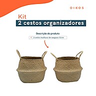 Kit 2 Cestos de Seagrass – Decore e Organize sua Casa - imagem 2
