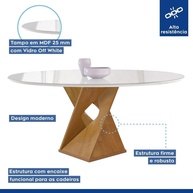 Mesa Barcelona 120cm + 6 Cadeiras: Elegância para sua Casa - imagem 2