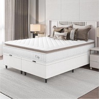 Cama Box Colchão Baú Casal Queen com Pillow Top e Molas Ensacadas - Conforto e Estilo em Linho Bege - imagem 3