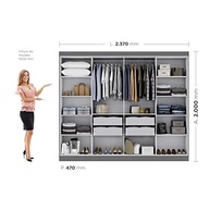 Guarda-Roupa Casal 8 Portas 4 Gavetas Paris - Organize seu Quarto com Estilo e Funcionalidade - imagem 3