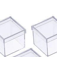 150 Caixinhas Acrílicas 5x5cm Transparente – Ideal para Lembrancinhas de Festa e Casamento - imagem 1