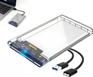 Case Externa Para HD Transparente USB 3.0 Sata 3.0 Suporta SSD e HD até 5TB Alta Velocidade Premium Compacto Plug Play Compatível Windows Mac - imagem 1