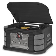 Vitrola Raveo Spazio Ebony: Som Clássico com Tecnologia Moderna - Bluetooth, CD, Cassete e Mais! - imagem 2