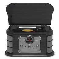 Vitrola Raveo Spazio Ebony: Som Clássico com Tecnologia Moderna - Bluetooth, CD, Cassete e Mais! - imagem 3