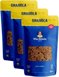 Kit 3 Granola Tradicional Castanha Fruta 800g cada Tia Sônia - imagem 1