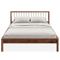 Cama Queen Apoana Castanho 158x198cm - Madeira Maciça Moderna com Estrado Reforçado - imagem 2