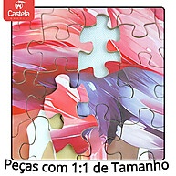 Quebra-Cabeça 500 Peças: Flamingo e Flores Castela - imagem 2