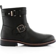 Polar Fox Wyatt MPX608005 Botas de motocicleta masculinas casuais com zíper e fivela, Preto, 7 - imagem 4
