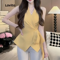 Blusa Amarela com Laço Lovito: Elegância Casual - imagem 2