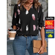 Blusa Estampada com Penas Lovito: Elegância Casual - imagem 2