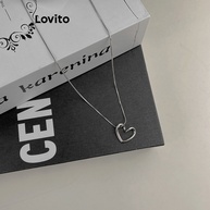 Colar de Coração Prateado Lovito: Elegância Casual - imagem 2
