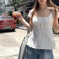 Blusa Lovito Renda Plissada: Elegância Casual - imagem 2