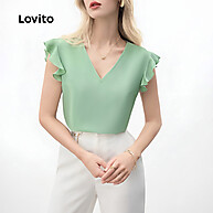 Blusa Lovito Verde com Babados: Estilo Casual - imagem 2