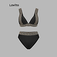 Conjunto de Biquíni Lovito com Fita Contrastante - Estilo Casual - imagem 2