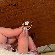 Anel Feminino Dourado com Flores Lovito LNA28171 - Estilo Casual - imagem 2