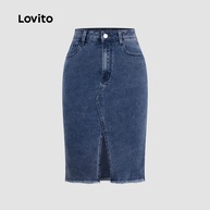 Saia Jeans com Fenda Lovito: Estilo Casual - imagem 2