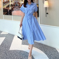 Vestido Listrado com Gravata Lovito: Estilo Casual - imagem 2