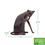 Achla Designs CAT-05 Estátua de Gato Coy em Bronze Escuro - Decoração para Ambientes Internos e Externos - imagem 4