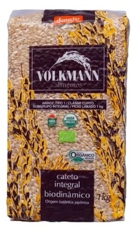Kit 3X: Arroz Cateto Integral Orgânico Biodinâmico Demeter Volkmann 1kg - imagem 1