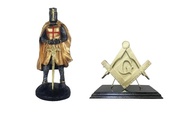 Cavaleiro Medieval Ordem dos Templários Dourado 23cm - Estátua Colecionável em Resina - imagem 4