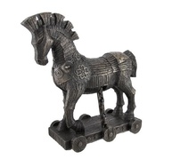 Veronese Design Cavalo de Tróia 26cm - Estátua de Decoração em Resina com Acabamento Bronze - imagem 2