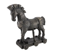 Veronese Design Cavalo de Tróia 26cm - Estátua de Decoração em Resina com Acabamento Bronze - imagem 1