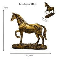 Enfeite de Resina Cavalo Dourado - Decoração Elegante para Mesa, Casa e Escritório - imagem 4