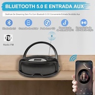 Elyblo CD Player Portátil: Som de Alta Fidelidade, Rádio FM/AM, Bluetooth e Microfone - imagem 3