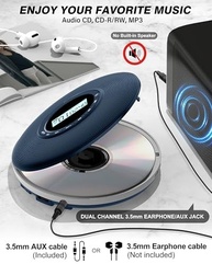 Leitor de CD Portátil Disman: Reviva sua Música com Bateria Recarregável e Conectividade Moderna - imagem 3