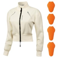 WOSAWE Jaqueta feminina de lã para motociclista, CE com enchimento, zíper, moletom, motociclista, moderno, cropped - imagem 2