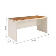 Mesa de Escritório Oslo 160cm com Tampo Duplo – Design Moderno em Off White e Cedro - imagem 3