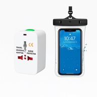 Kit Viagem Premium: Adaptador Universal + Capa Celular à Prova d'Água | Conectividade Global e Proteção Total - imagem 1