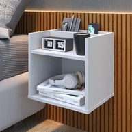 Conjunto Cabeceira Casal Queen 160cm com Mesa de Cabeceira Suspenso e Porta Celular Madri Rosa - imagem 3